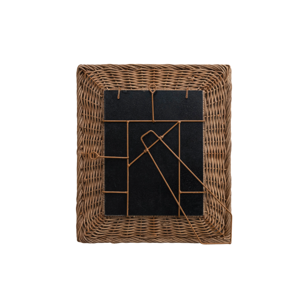 Hand-Woven Wicker Photo Frame