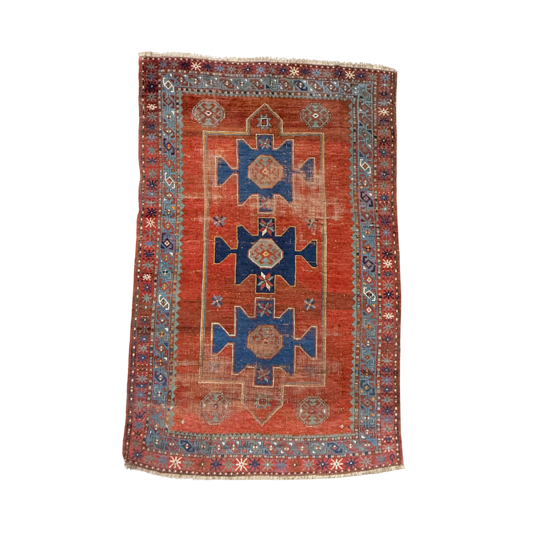 Vintage Red and Blue Rug