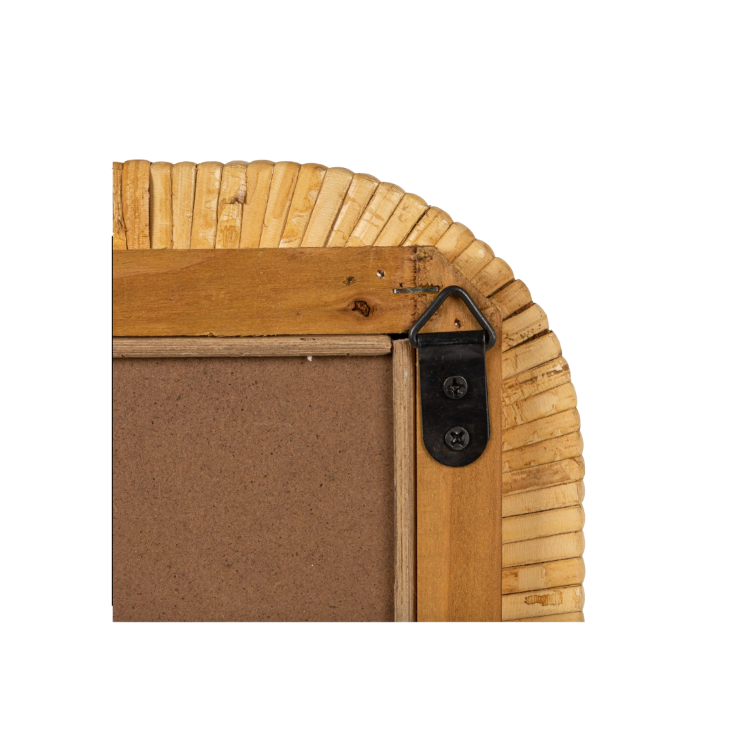 Rattan Wrapped Framed Wall Mirror