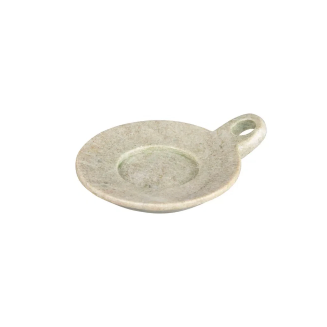 Round Marble Plate with Handle