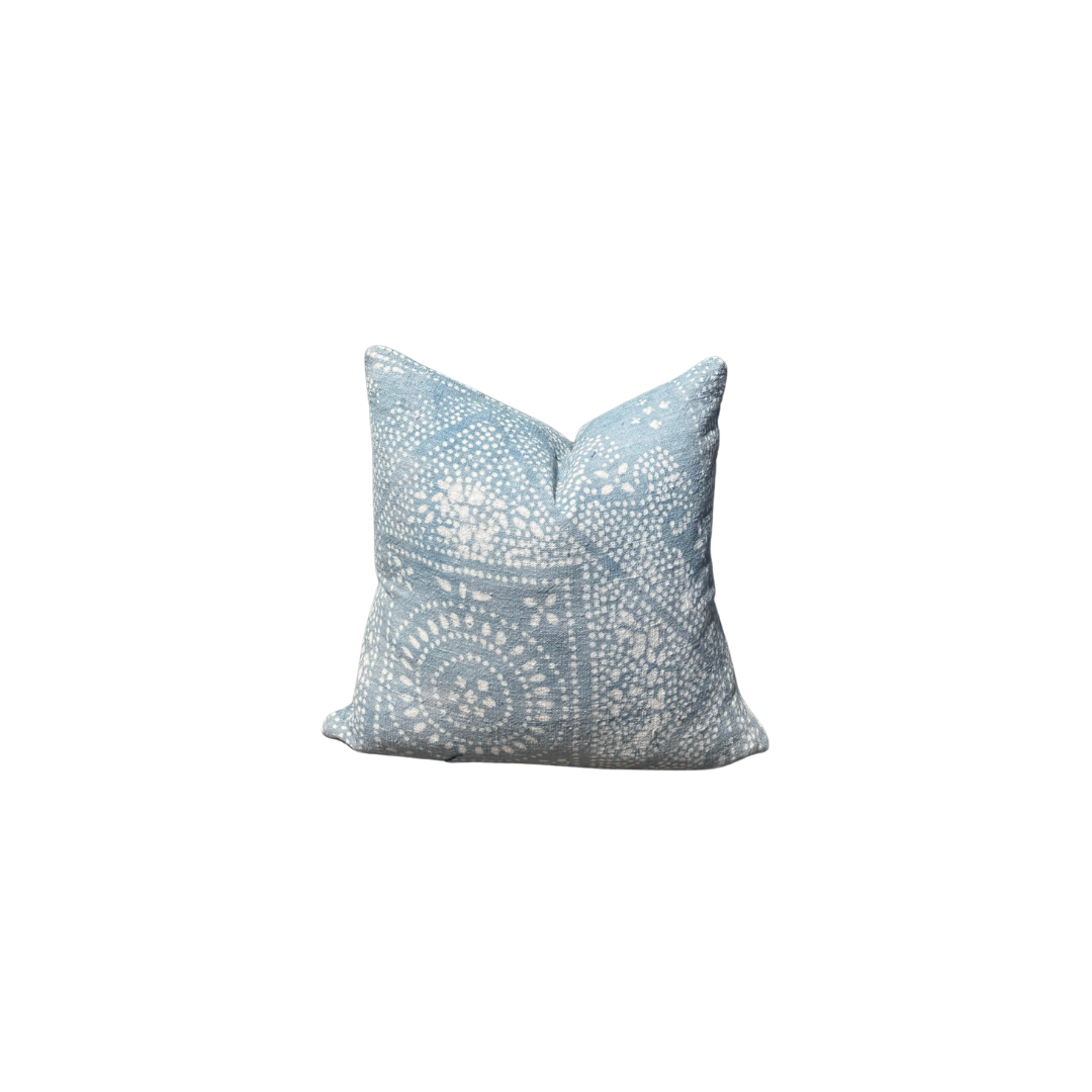 Mini Vintage Blue Patterned Pillow