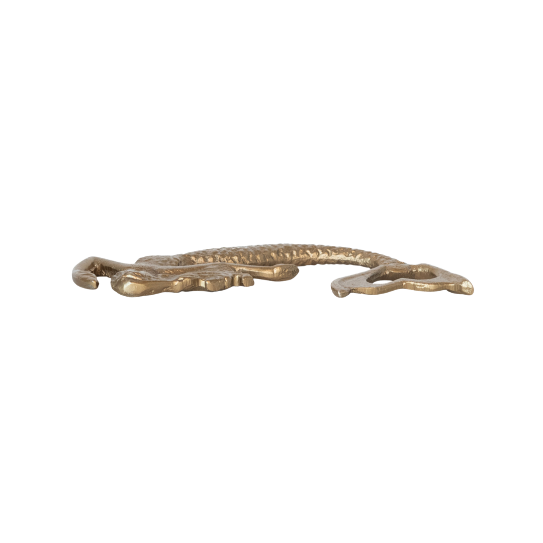 Cast Iron Mermaid Shaped Bottle Opener, Antique Gold Finish