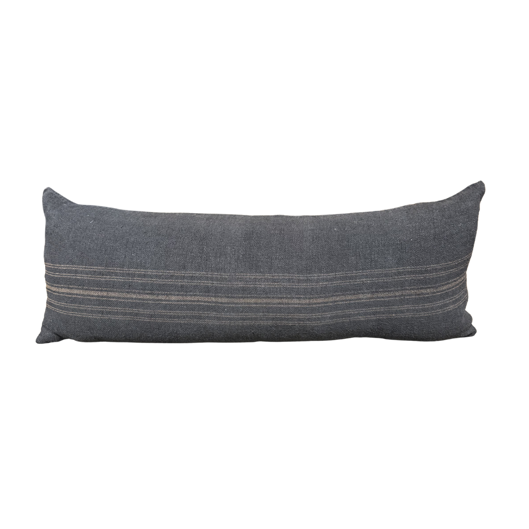 Vintage Black with Tan Stripe Pillow