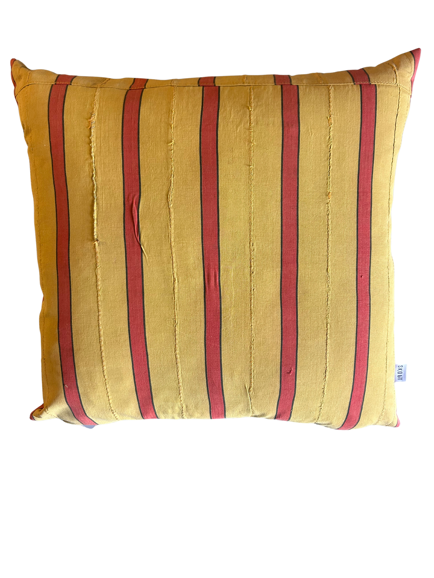 Vintage Yellow and Red Stripe Pillow