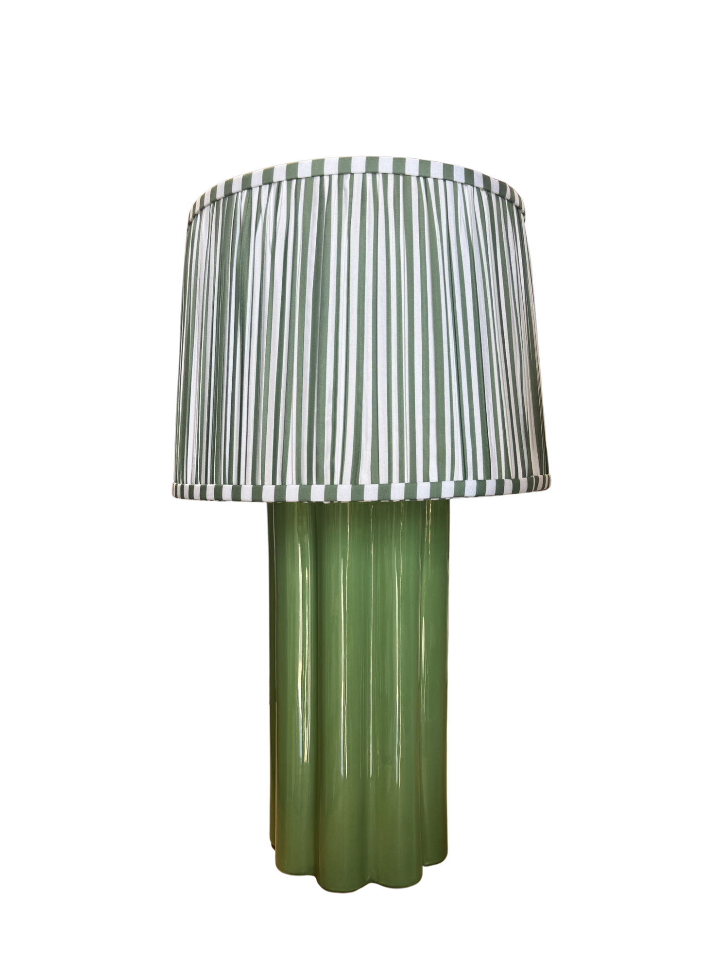 Green Fluted Table Lamp