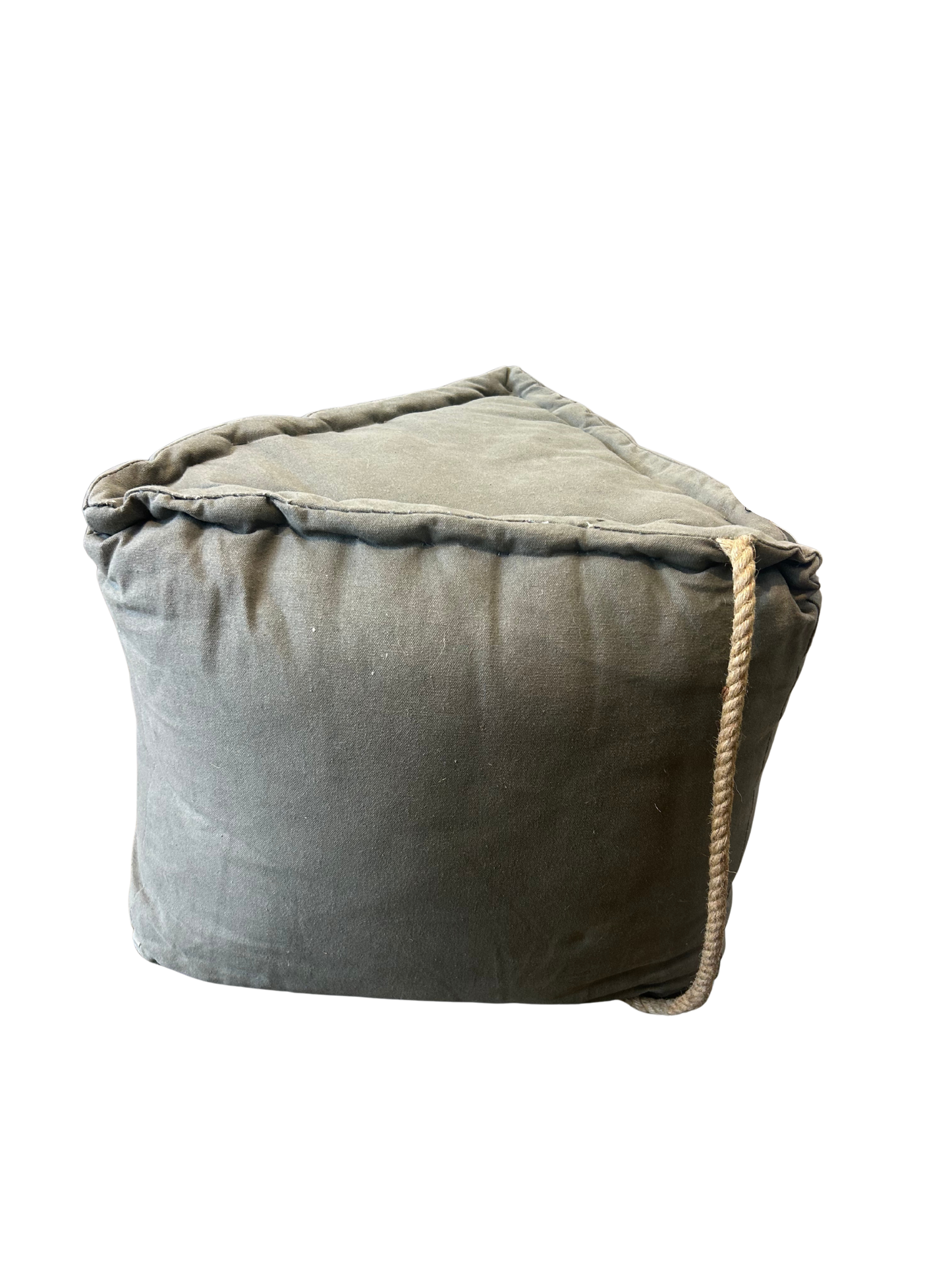 Army Green Vintage Fabric Pouf