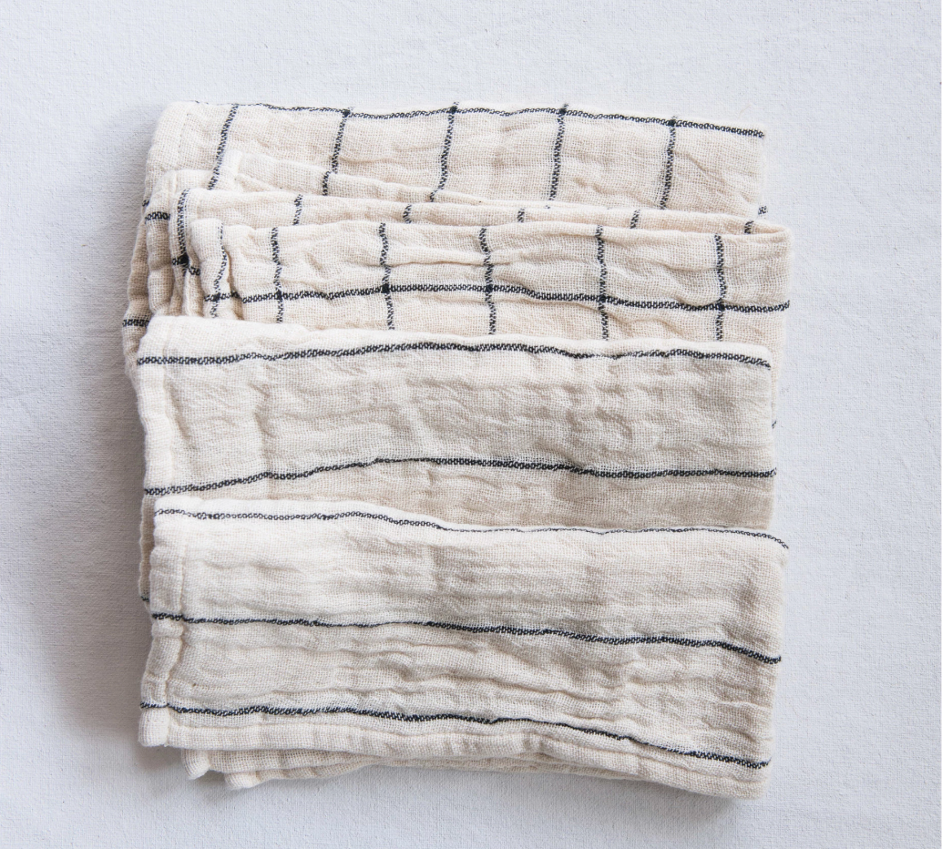 Plaid and Stripe Napkin Set of 4