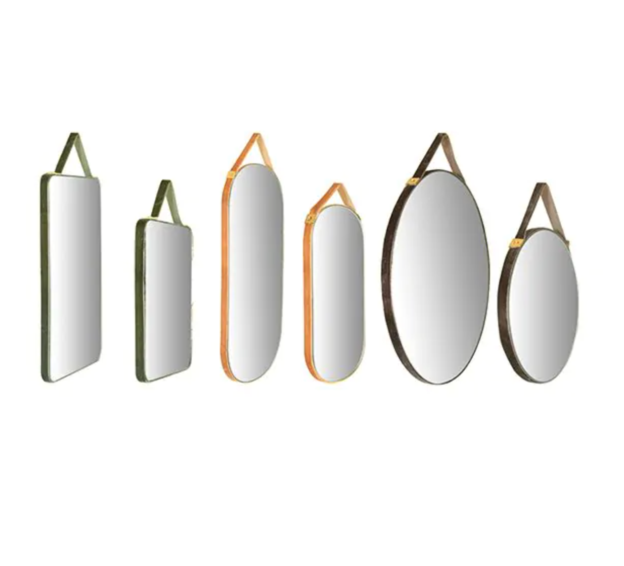 Velvet Edged Mirror Collection, Set of 6