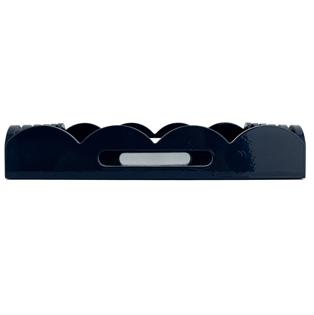 Navy Lacquered Scalloped Tray