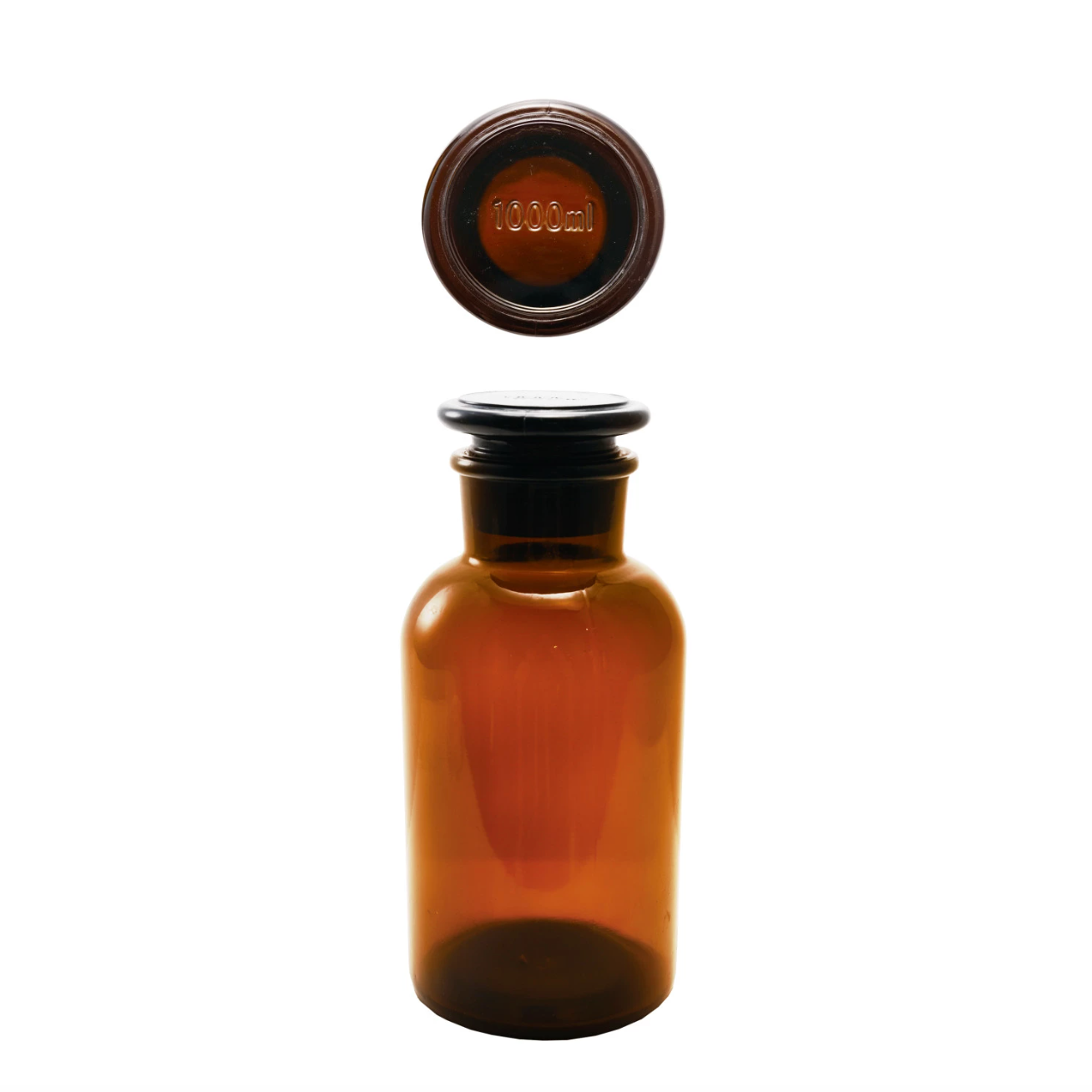 Brown Glass Lidded Jar