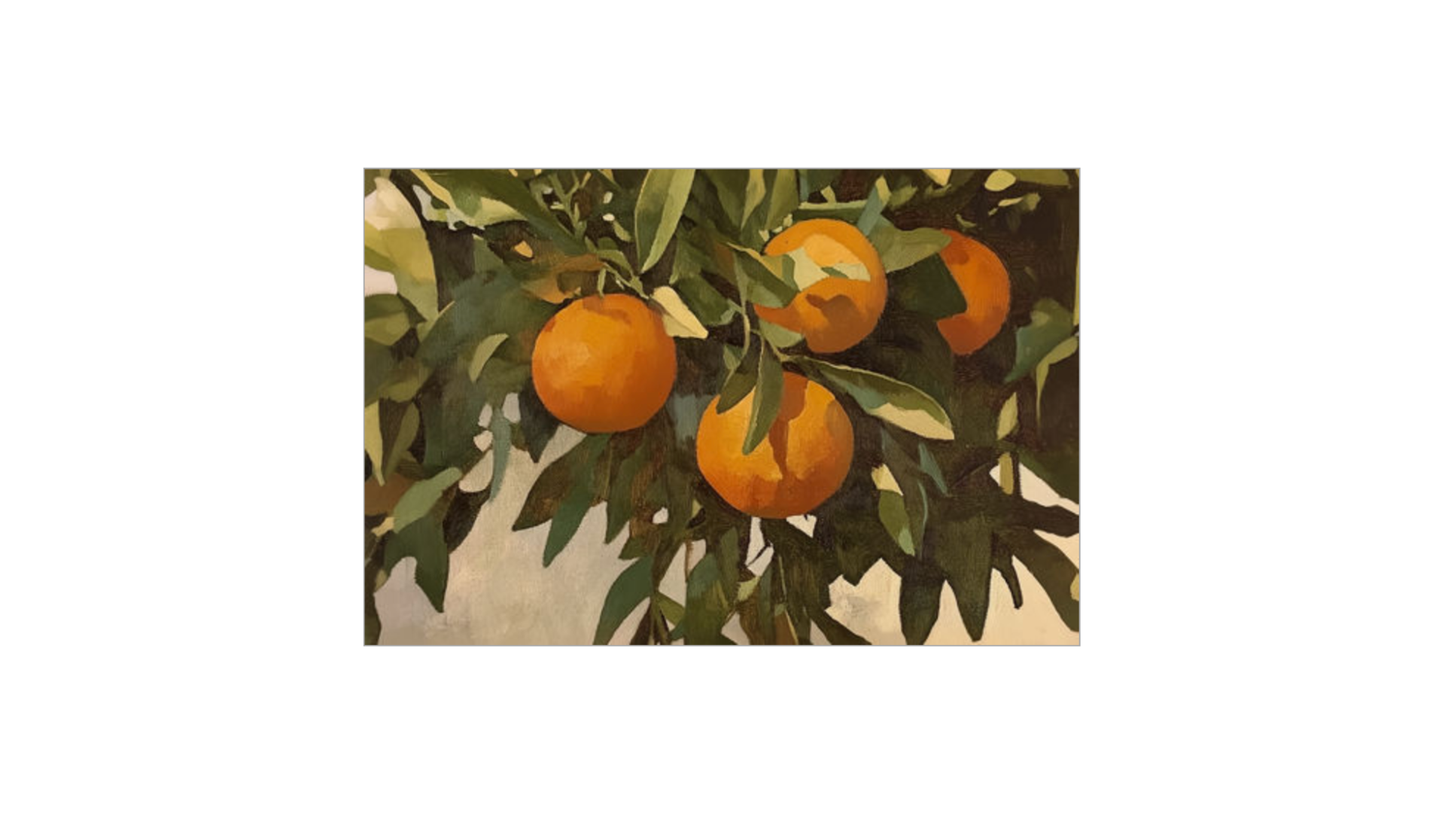 Oranges in Tree Artist Board