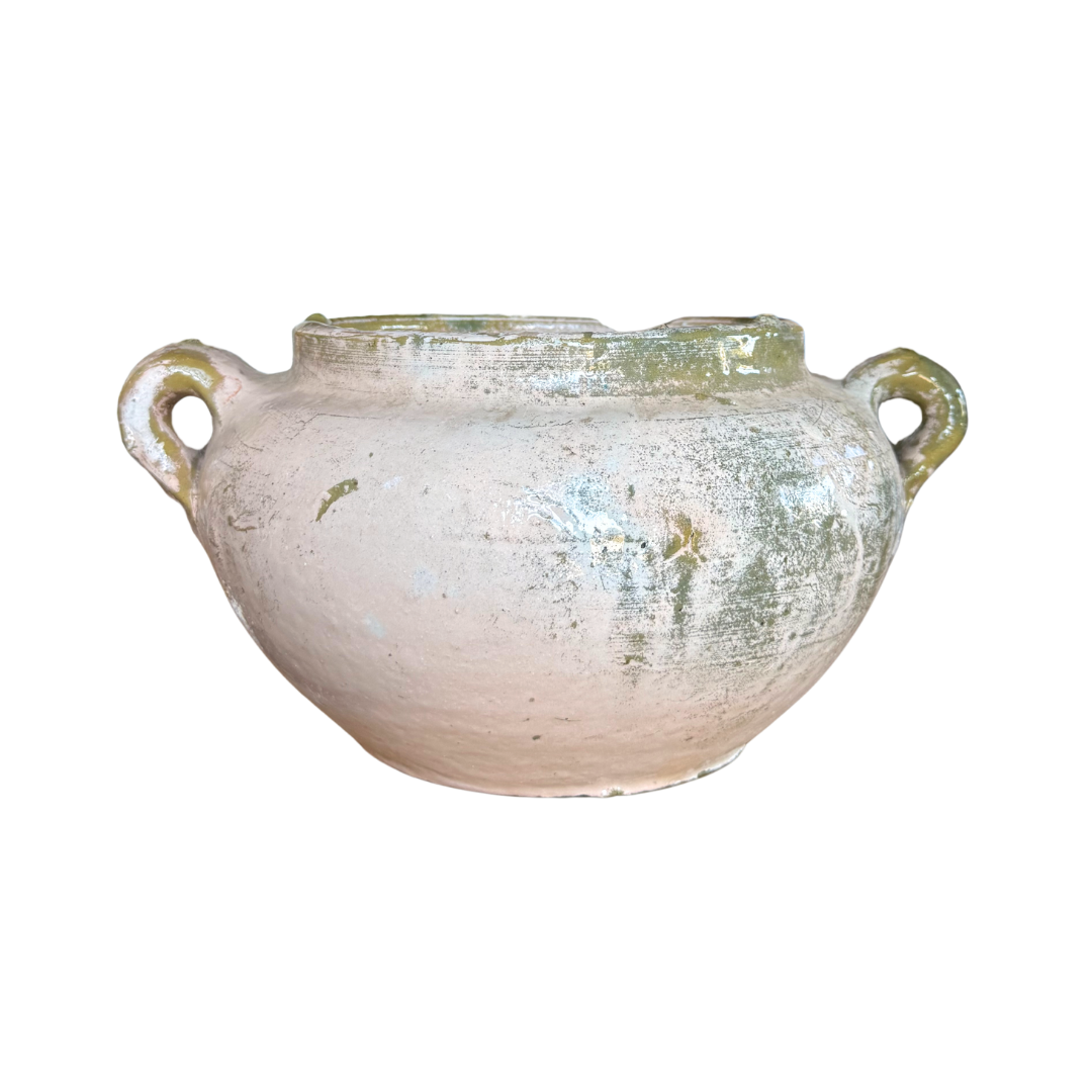 Pink and Green Ceramic Soup Pot