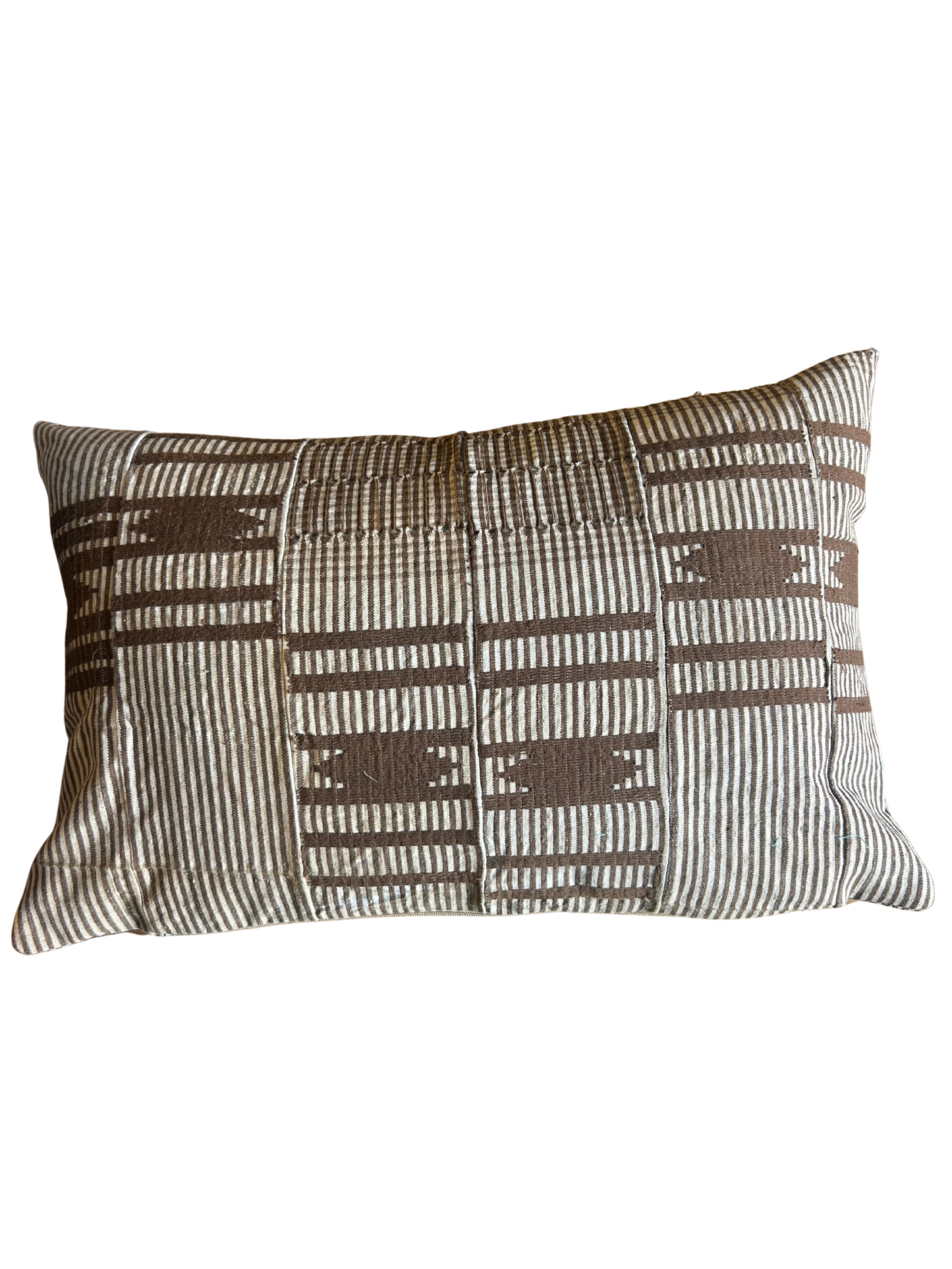 Vintage Brown and White Pillow