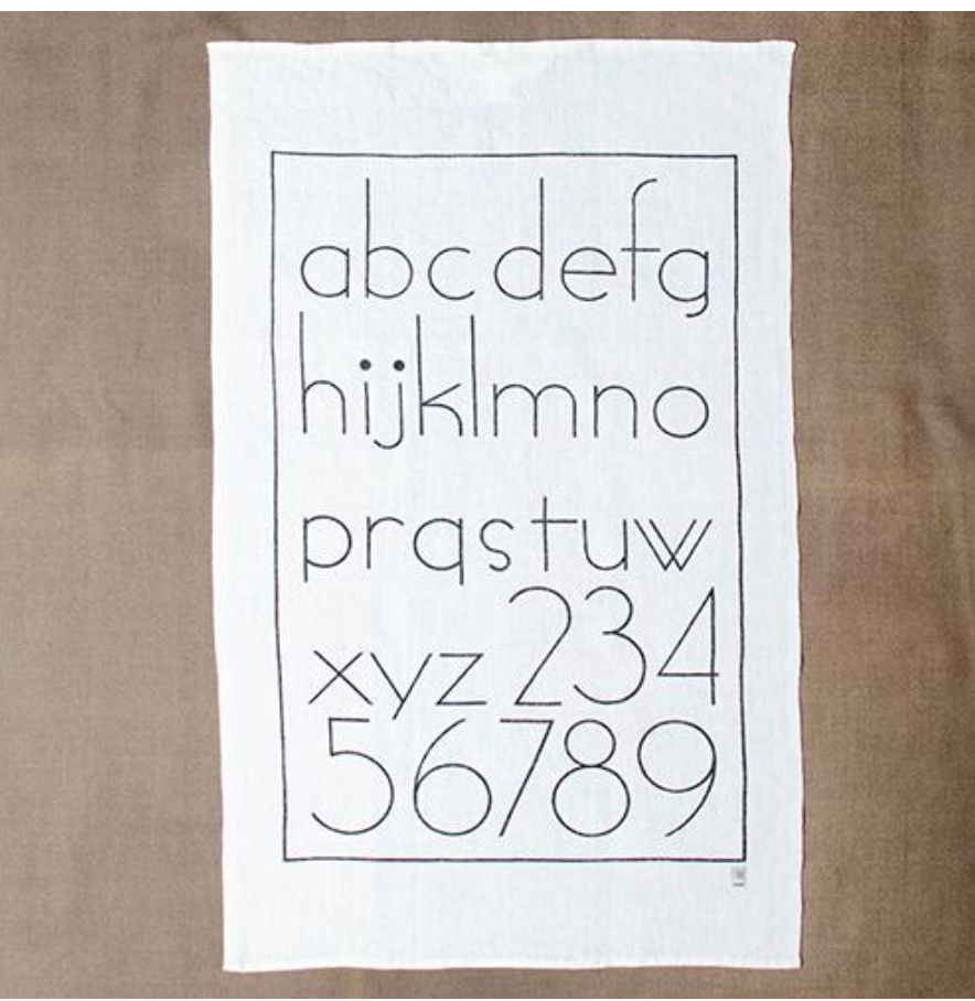 Letters + Numbers Tea Towel