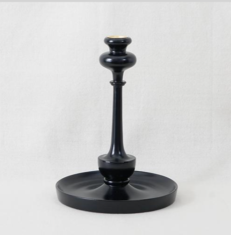 Ebony Candlestick with Tray