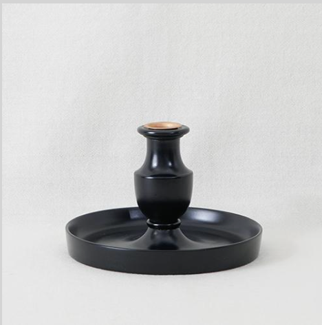 Ebony Candlestick with Tray