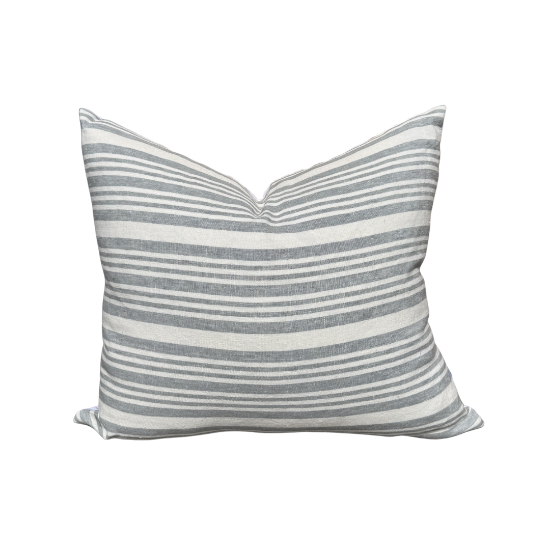 Vintage Grey and White Stripe Pillow