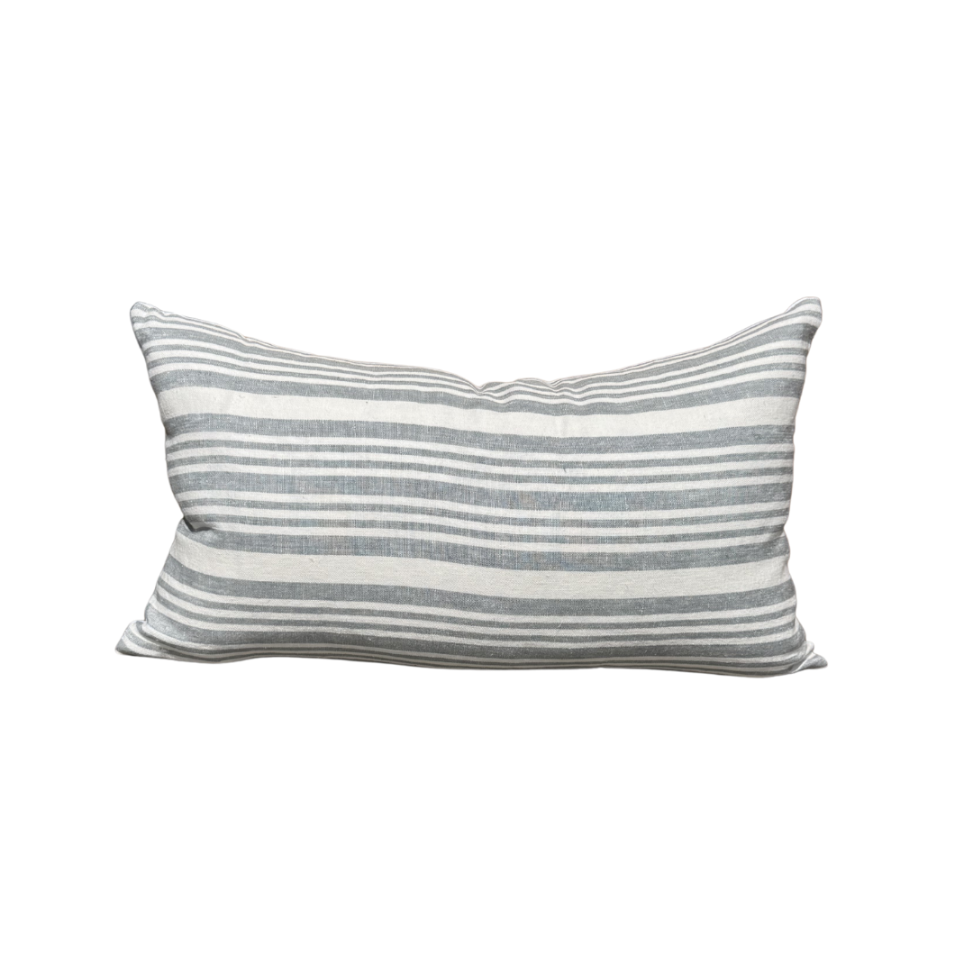 Vintage Grey and White Stripe Pillow