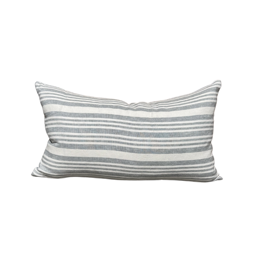 Vintage Grey and White Stripe Pillow
