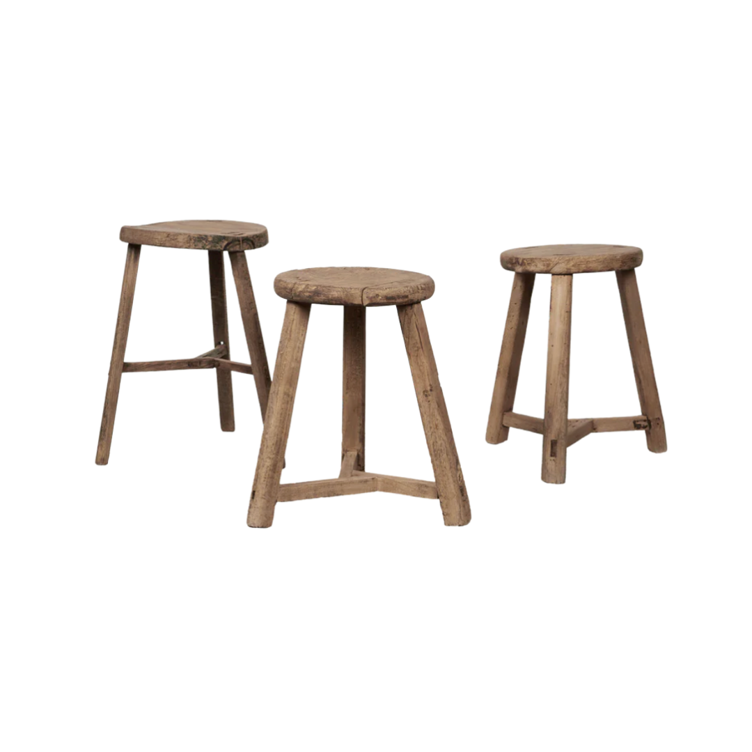 Round Elm Stool
