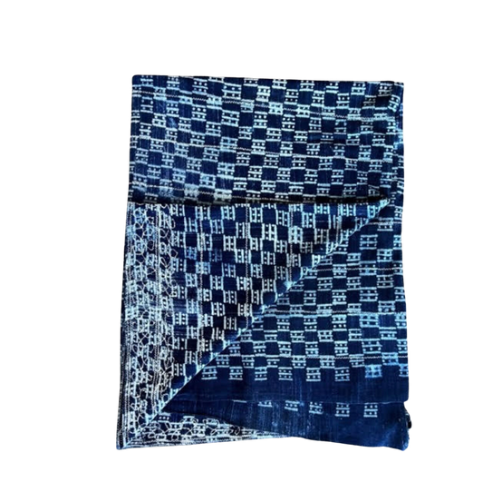 Vintage Blue Pattern Fabric Throw