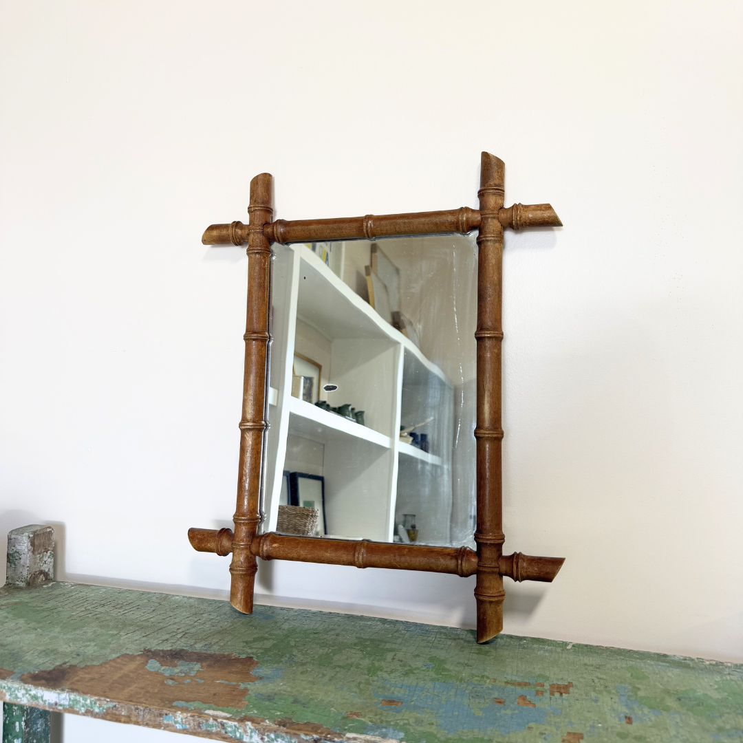 Vintage Bamboo Mirror