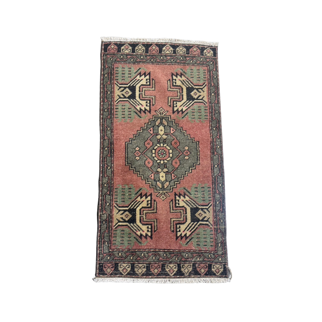 Vintage Light Red Mini Rug