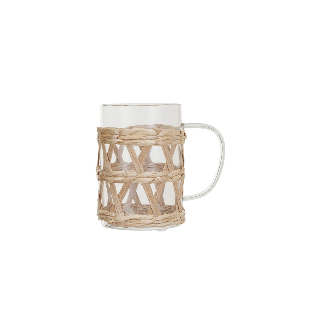 Glass Mug w/ Woven Sleeve Set