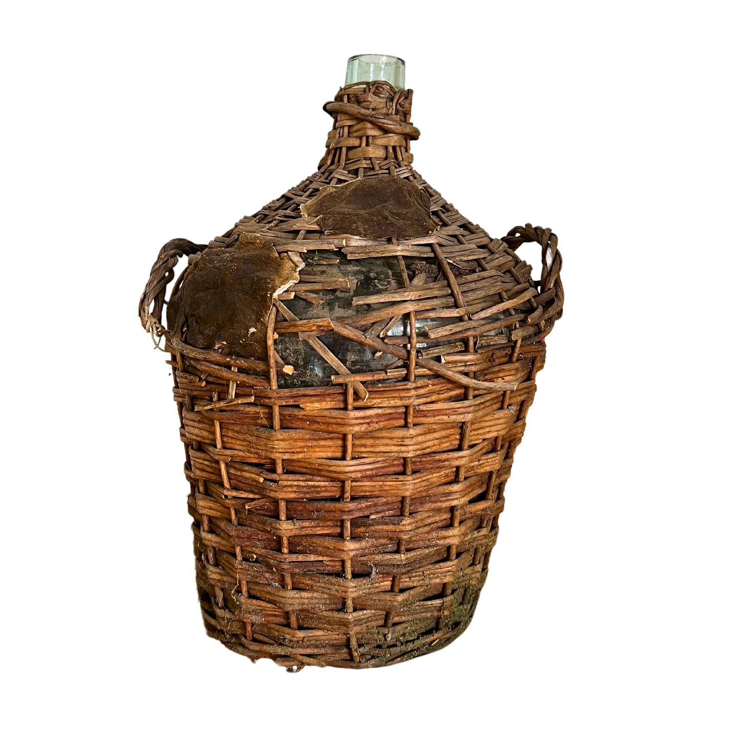 Vintage Wrapped Glass Bottle