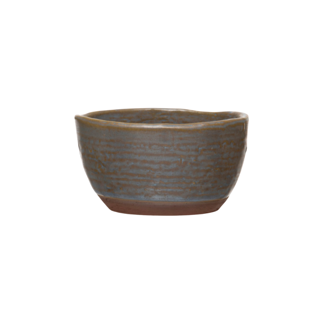 Stoneware Bowls with Reactive Glaze Set of Two