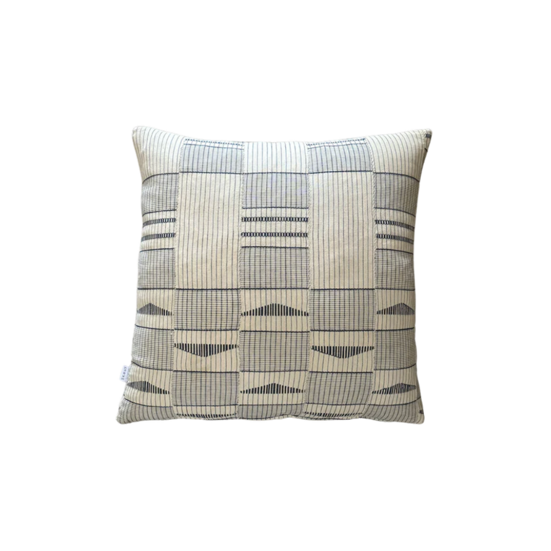 Vintage Navy + Neutral Pattern Pillow