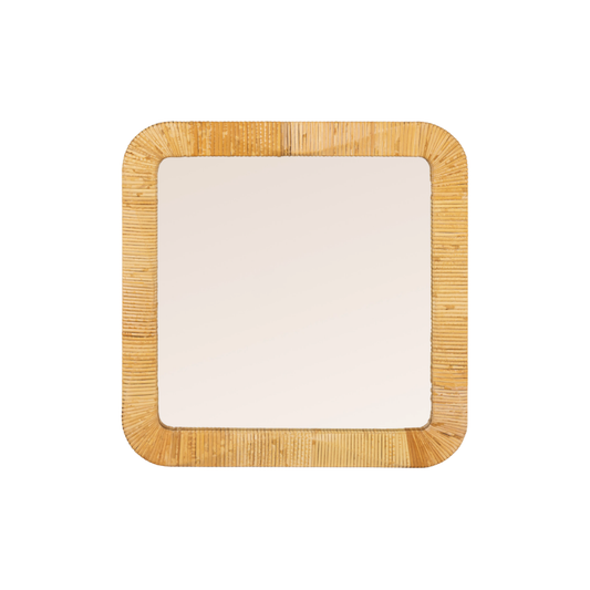 Rattan Wrapped Framed Wall Mirror