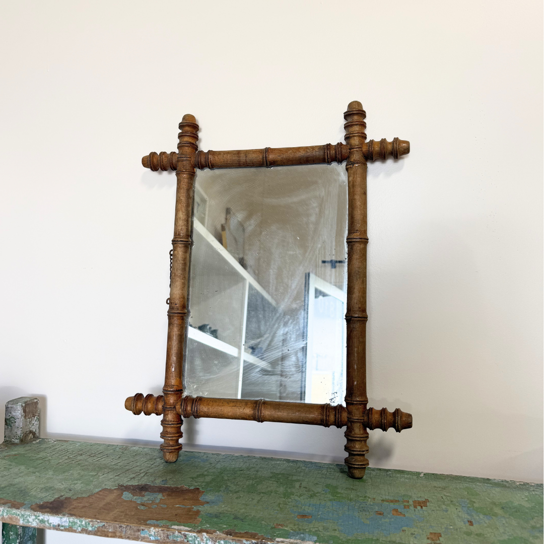 Vintage Bamboo Mirror