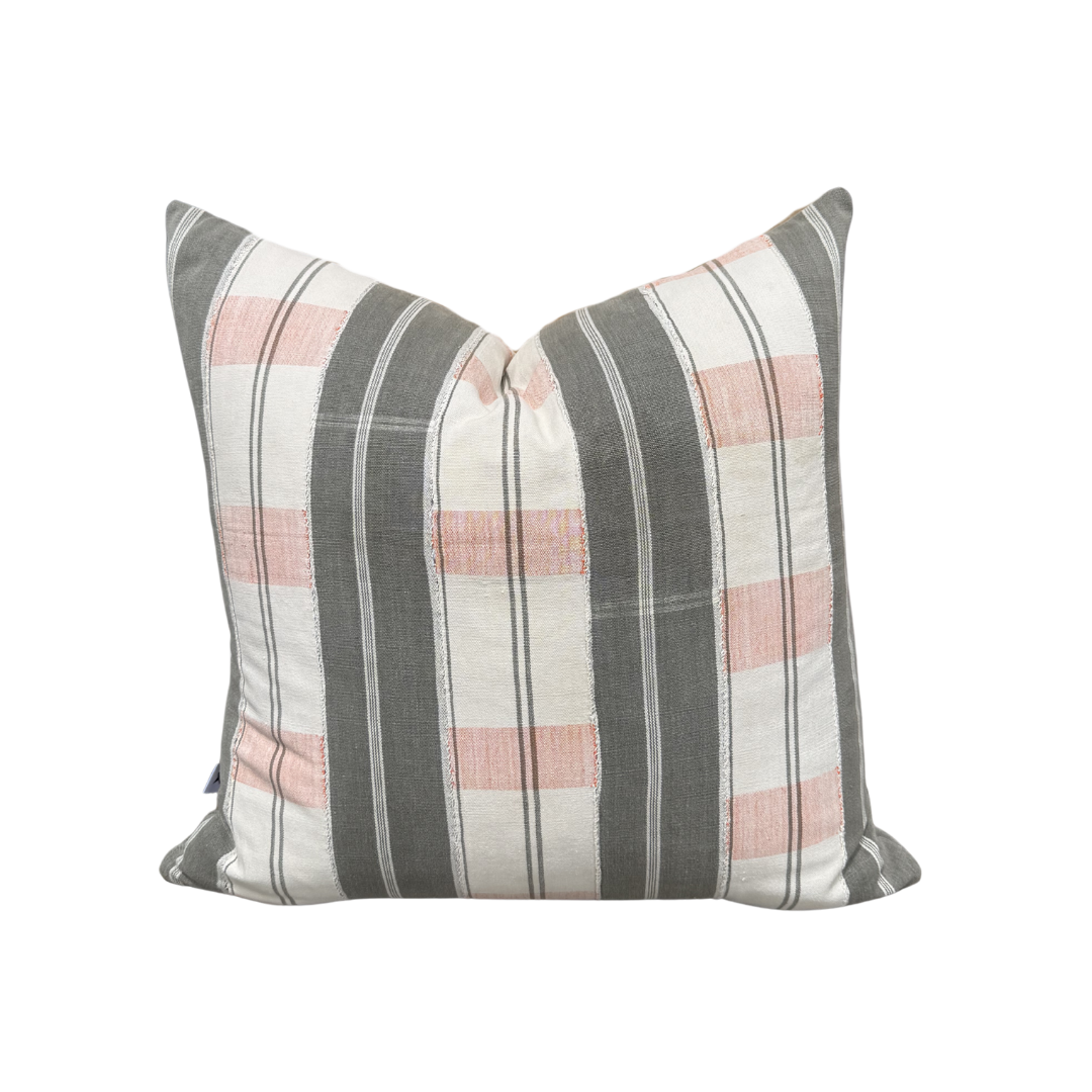 Orange and Grey Patterned Pillow