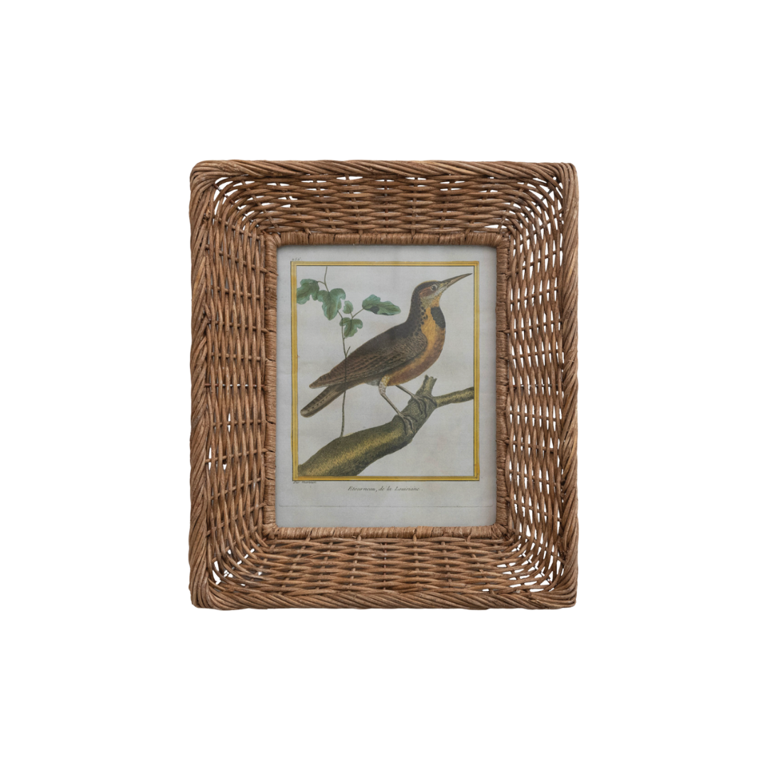 Hand-Woven Wicker Photo Frame