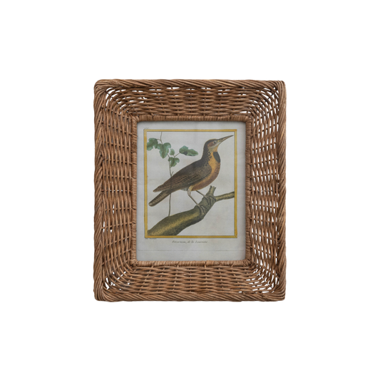Hand-Woven Wicker Photo Frame