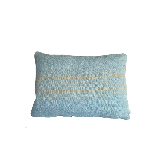 Sky Blue Grain Sack Pillow