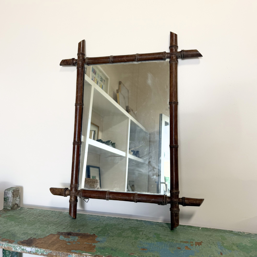 Vintage Bamboo Mirror