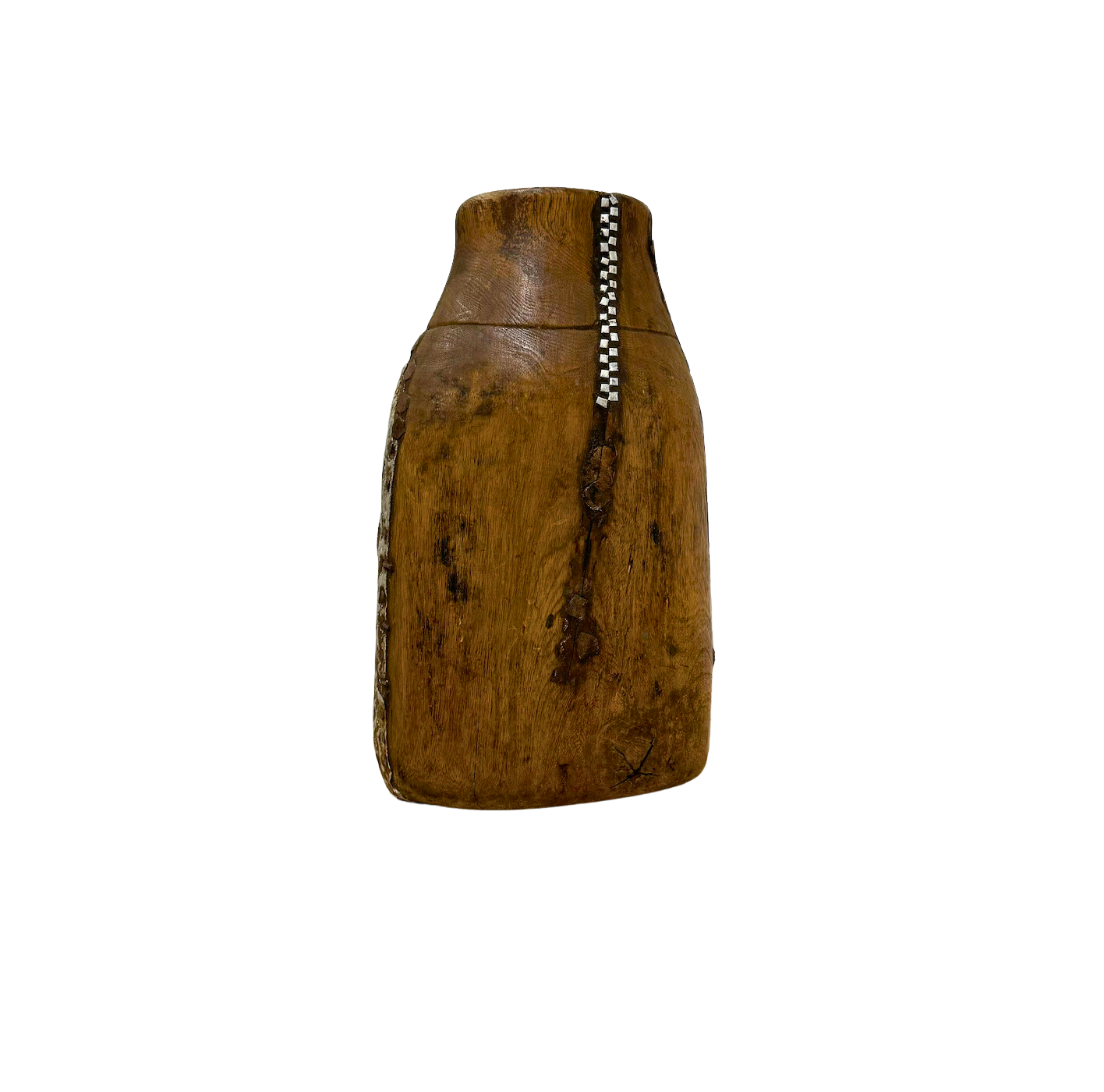 Vintage Hand Carved Wood Jar