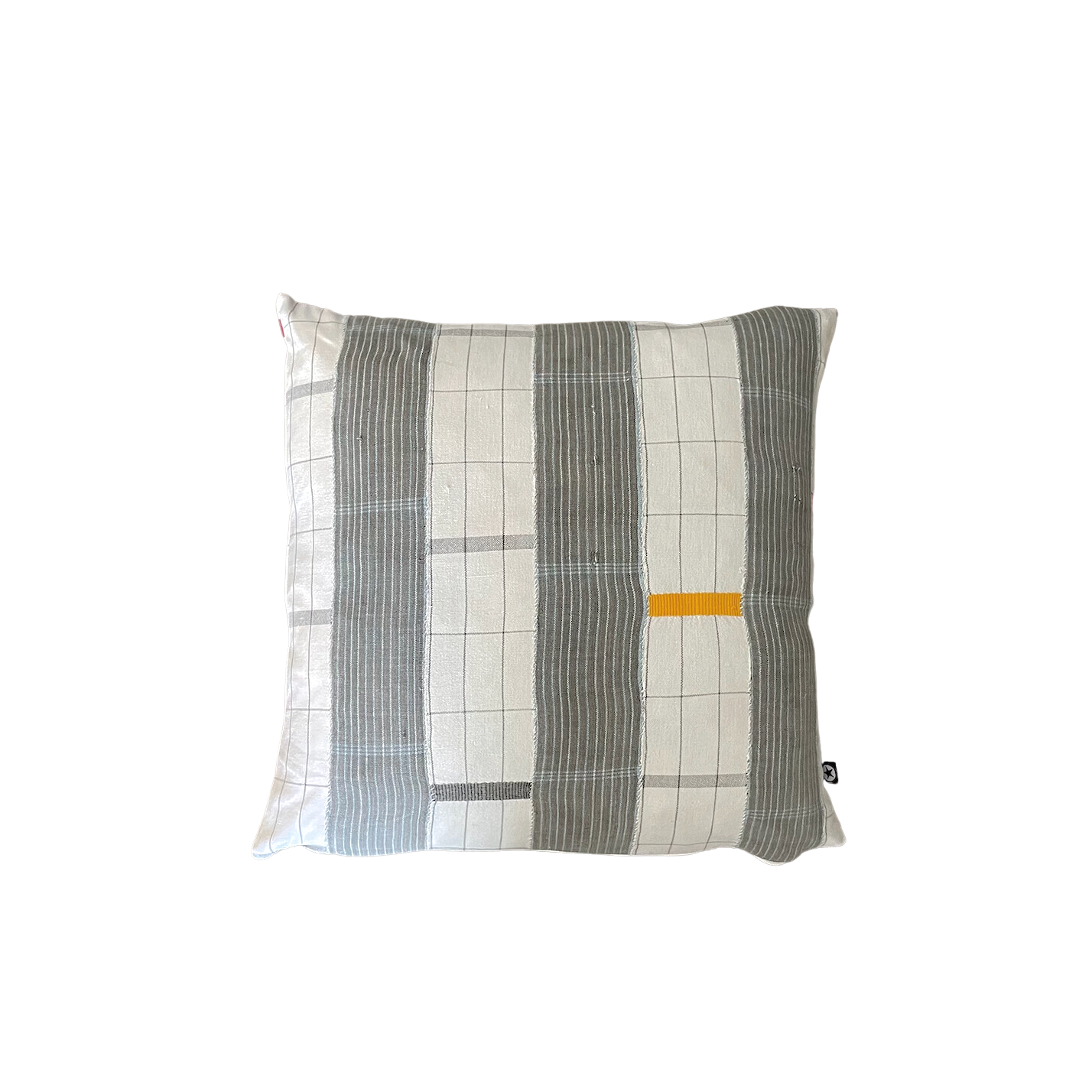 Vintage Patchwork Pillow - Yellow