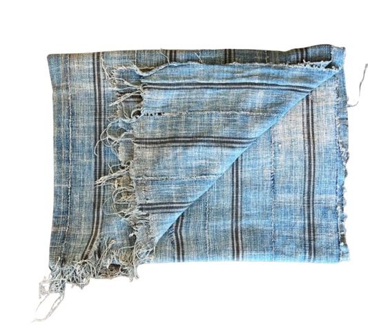 Vintage Stripe Blue Fabric Throw