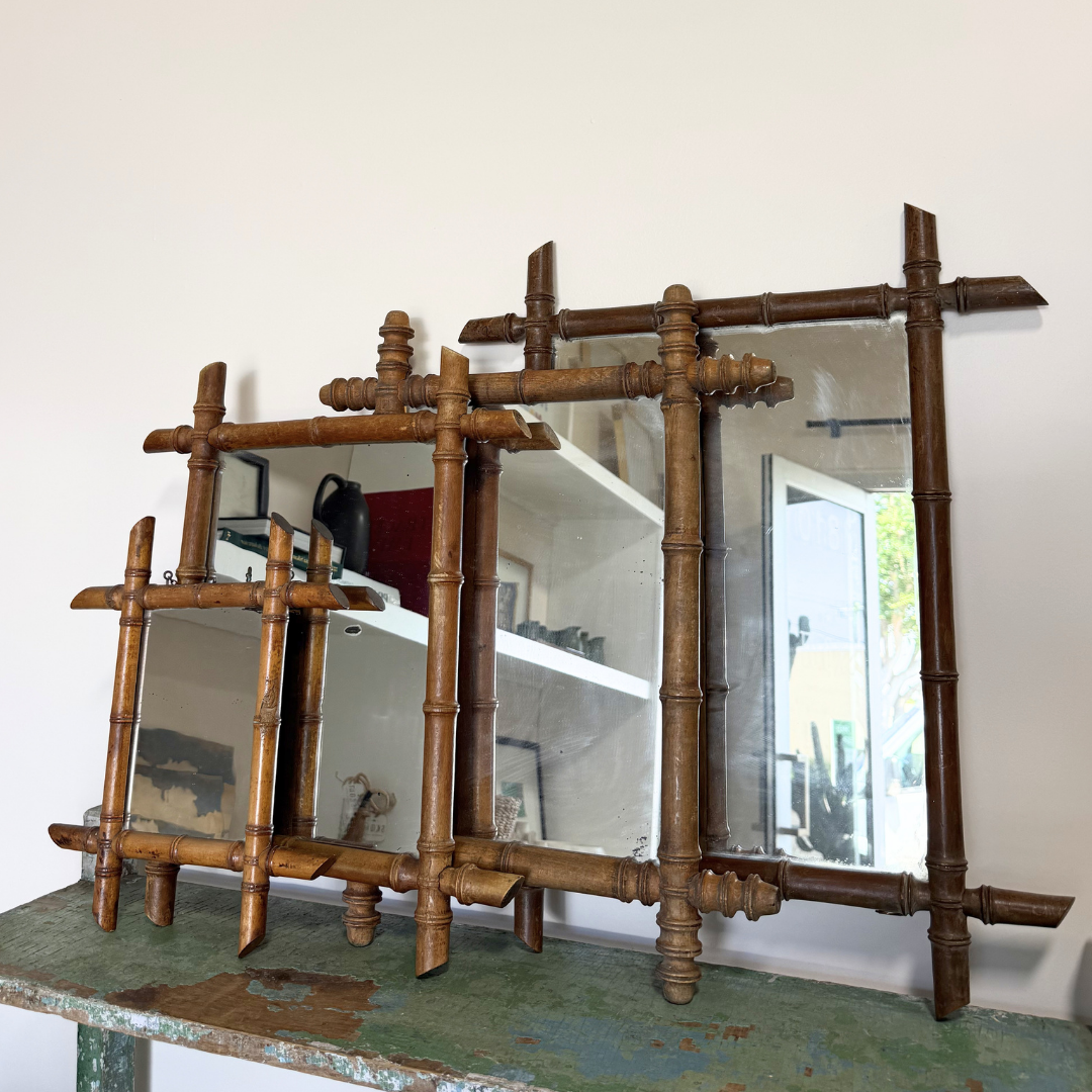 Vintage Bamboo Mirror
