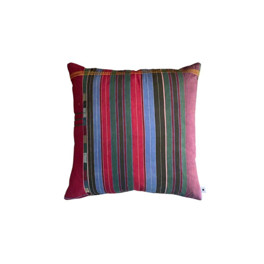 Red Mixed Stripe Pillow