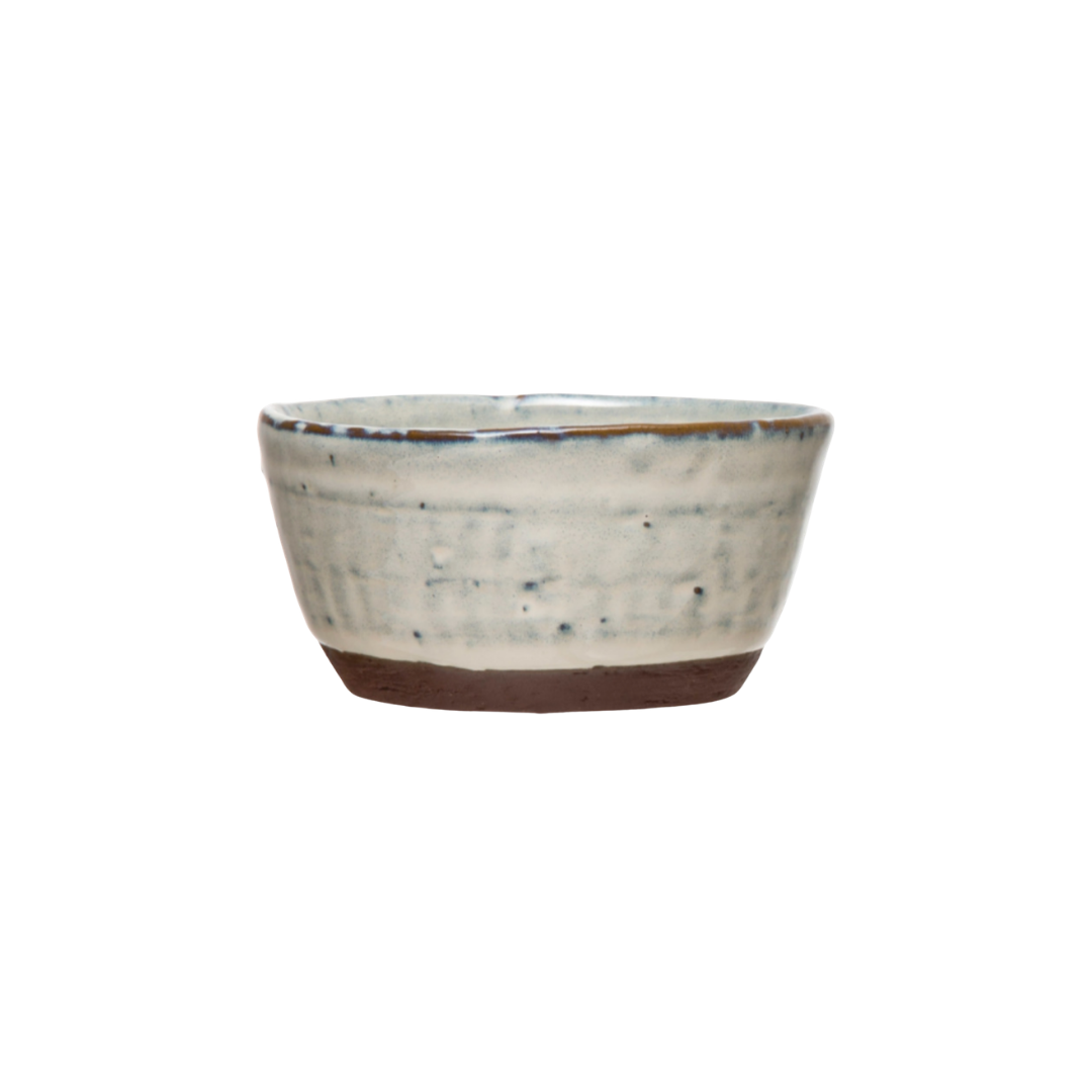 Stoneware Bowls with Reactive Glaze Set of Two