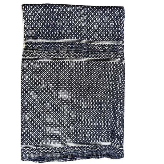 Vintage Navy + Gray Pattern Throw