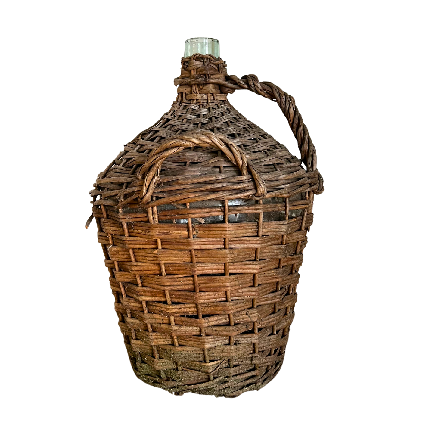 Vintage Wrapped Glass Bottle