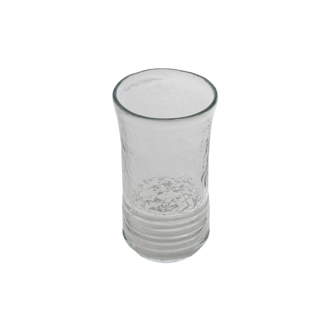 Hand-Blown Ribbed Drinking Glass
