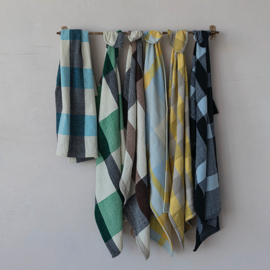 Microfibre Tea Towel with Plaid Pattern