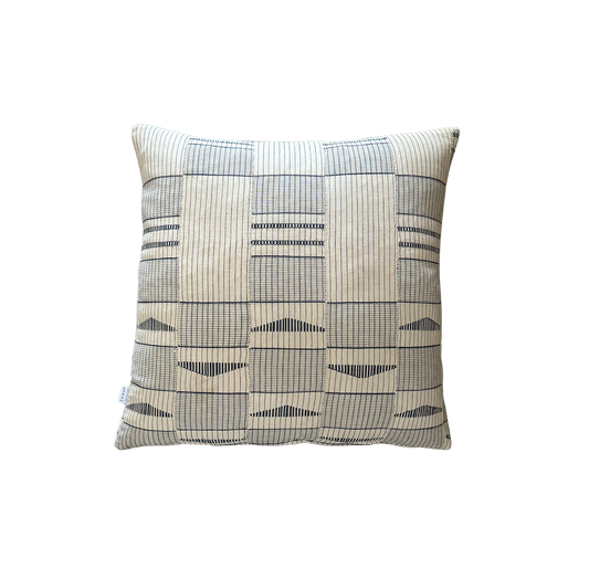 Vintage Navy + Neutral Pattern Pillow