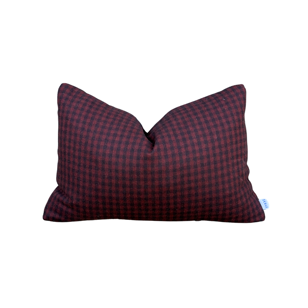 Red + Black Flannel Pillow